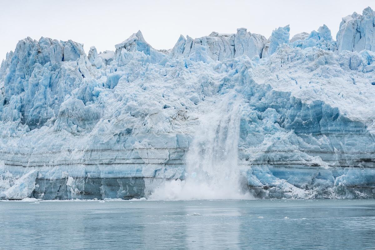 Blue glacier on waters Blue glacier on waters