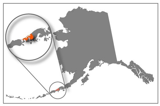 Map of Alaska highlighting Izembek National Wildlife Refuge. Map of Alaska highlighting Izembek National Wildlife Refuge.