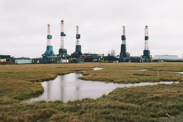 Oil development project in Arctic landcape